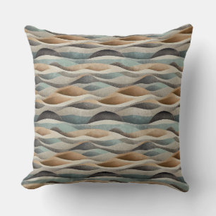 BRUIN BEIGE GROEN TEAL ABSTRACTE GOLVEN KUSSEN