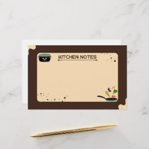 Bruin Beige Keuken Notities Cartoon Tekeningen Briefpapier