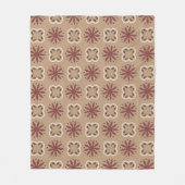 Bruin Beige Marokkaans Mozaïek Geometrisch Patroon Fleece Deken (Voorkant)
