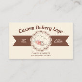 Bruin Beige Modern Pastry Chef Visitekaartje (Voorkant)