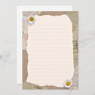 Bruin beige  plakboek omzoomde notities kaart