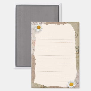 Bruin beige  plakboek omzoomde notities magneet