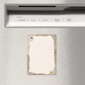 Bruin beige  plakboek omzoomde notities magneet (Insitu (Vaatwasser))