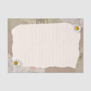 Bruin beige  plakboek omzoomde notities tissuepapier