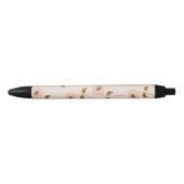 Bruin Beige Retro Y2K Hippie Zonnebloem Patroon Zwarte Inkt Pen (Voorkant)