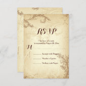  bruin beige rolblad bruiloft RSVP (Voorkant / Achterkant)