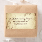 bruin-beige-rolbladtrouwlabel etiket (Insitu)