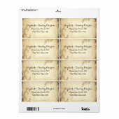 bruin-beige-rolbladtrouwlabel etiket (Full Sheet)