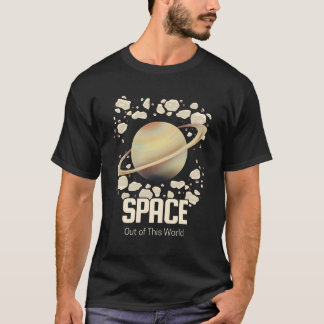 Bruin beige Saturnus Planeet T-shirt