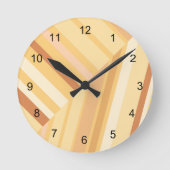 Bruin beige strepes ronde klok (Voorkant)