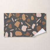 Bruin, beige, Tan en Grey Terrazzo Pattern Bad Handdoek (Handdoek)