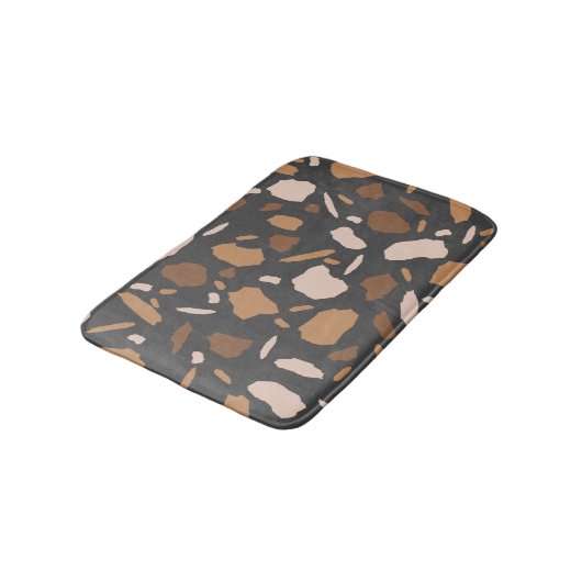 Bruin, beige, Tan en Grey Terrazzo Pattern Badmat (Gekanteld)
