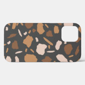 Bruin, beige, Tan en Grey Terrazzo Pattern Case-Mate iPhone Case (Achterkant (horizontaal))