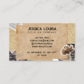 Bruin beige textuur visitekaartje (Achterkant)