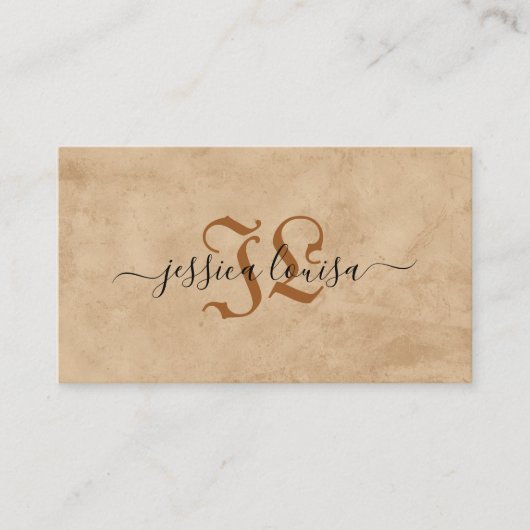 Bruin beige textuur visitekaartje (Voorkant)