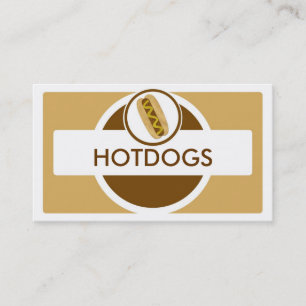 Bruin beige thema hotdog visitekaartjes