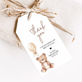 Bruin Beren ballon Baby shower Favor Tags Cadeaulabel