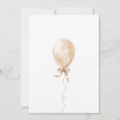 Bruin Beren ballon Baby shower Kaart (Achterkant)