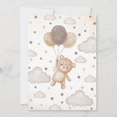 Bruin Beren ballon Baby shower Kaart (Achterkant)