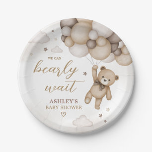 Bruin Beren ballon Baby shower Papieren Bordje