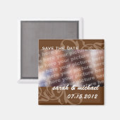 Bruin bewaar de datum bruiloft aankondiging foto magneet (Voorkant / Achterkant)