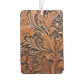  bruin bewerkt leder luchtverfrisser (Achterkant)