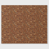 bruin bewerkt lederen Bluetooth-luidspreker Cadeaupapier (Vlak)