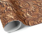 bruin bewerkt lederen Bluetooth-luidspreker Cadeaupapier (Rol Hoek)