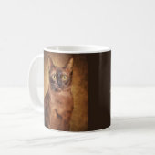 Bruin-Birmese kattenportret gepersonaliseerd Koffiemok (Voorkant links)