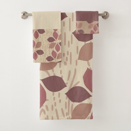 Bruin Blad Badhanddoek set Bad Handdoek (Insitu)