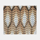 Bruin blad met accent fleece deken (Voorkant (Horizontaal))