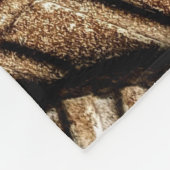 Bruin blad met accent fleece deken (Hoek)