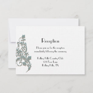 Bruin Blauwgroen Art Deco Posh Bruiloft Receptie Kaart