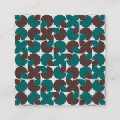 Bruin & Blauwgroen Retro Vormen Temple Sealing Nod Informatiekaartje (Achterkant)