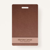 Bruin Bloemen Damast Patroon Badge (Voorkant)