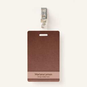 Bruin Bloemen Damast Patroon Badge