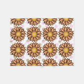 Bruin bloemen roze pokstip Florence Fleece Deken (Voorkant (Horizontaal))