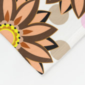 Bruin bloemen roze pokstip Florence Fleece Deken (Hoek)
