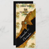 bruin bloemenbruiloft programma (Voorkant / Achterkant)