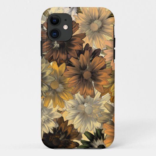 Bruin bloempatroon Case-Mate iPhone case (Achterkant)