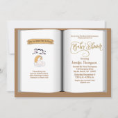 Bruin Boekthema Baby shower Uitnodiging (neutraal) (Voorkant)