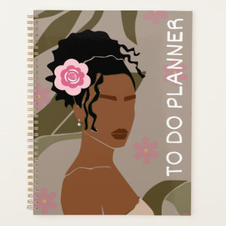 Bruin Boho vrouw om planner te maken