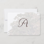 Bruin-Boom-bruiloft Monogram-antwoordkaart Kaart (Achterkant)