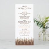 Bruin Bos Range Woodland Bruiloft Menu (Staand voorkant)