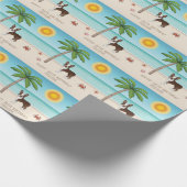 Bruin Boston Terrier bij een tropisch zomerstrand Cadeaupapier (Hoek)