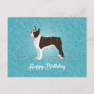 Bruin Boston Terrier Birthday Design Briefkaart