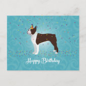 Bruin Boston Terrier Birthday Design Briefkaart (Voorkant)