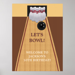 Bruin Bowling Birthday Party Poster