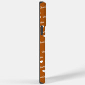 Bruin Brons Herhalende Naam Script Heart Case-Mate iPhone Case (Achterkant / Rechts)