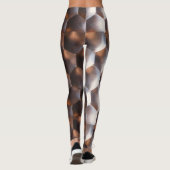 Bruin Bronzen Hexagon Abstract geometrisch patroon Leggings (Achterkant)